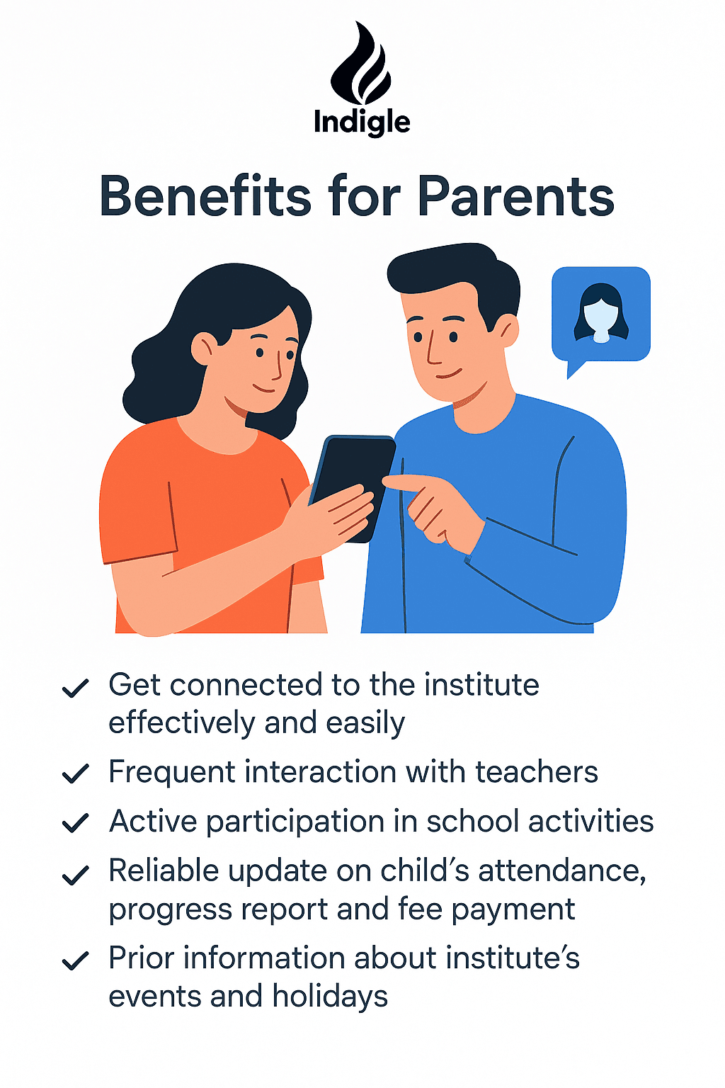 Parents using laptop illustration