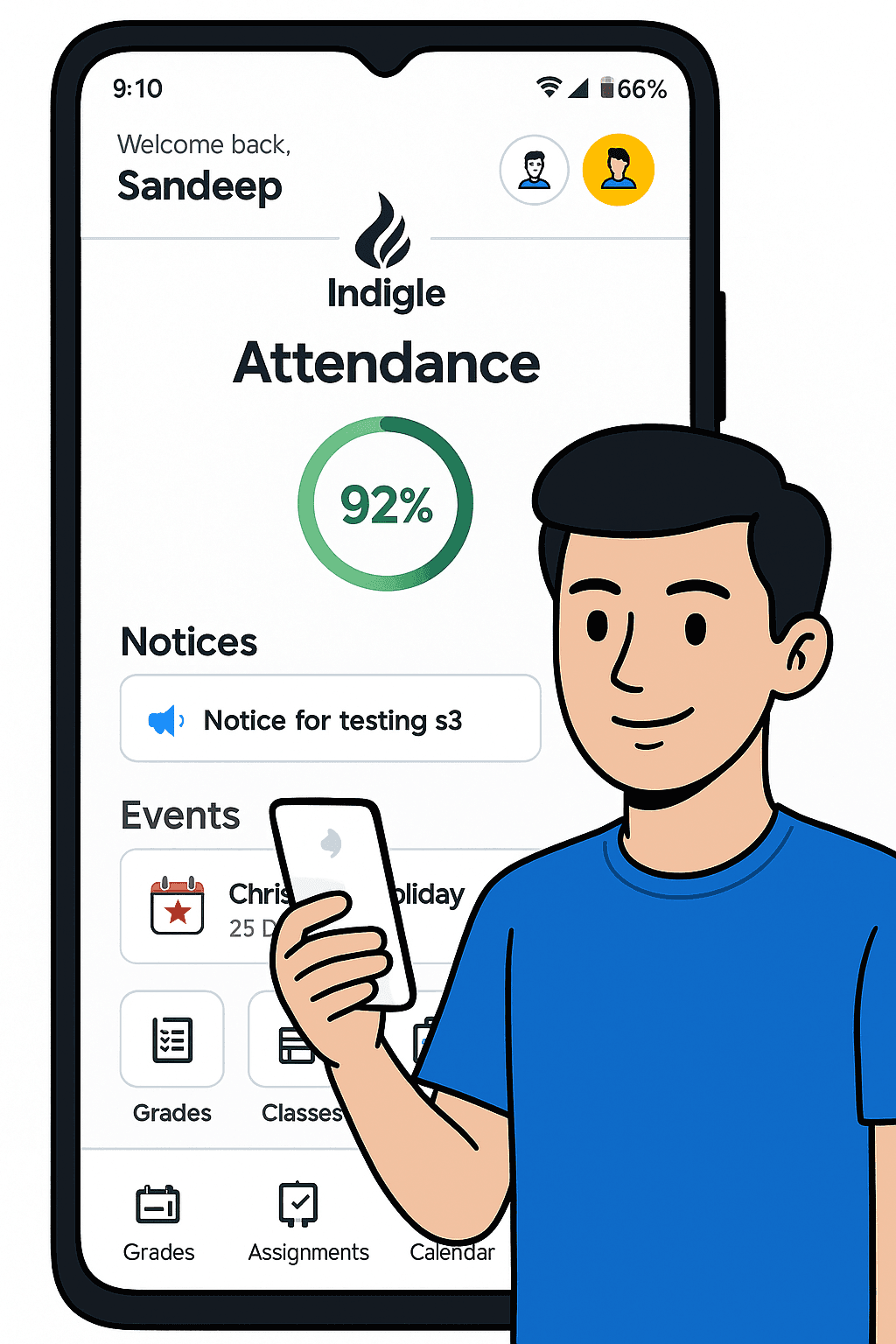 Student working on computer illustration